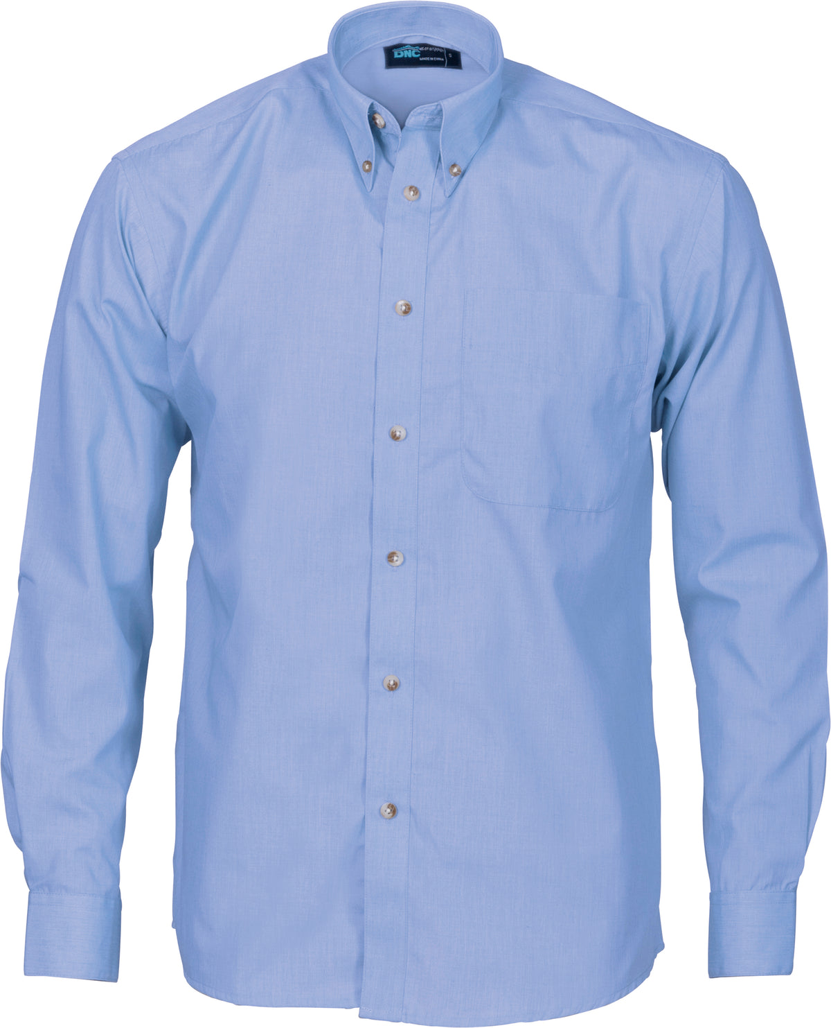 DNC Workwear Polyester Cotton Chambray Business Shirt - Long Sleeve 4122