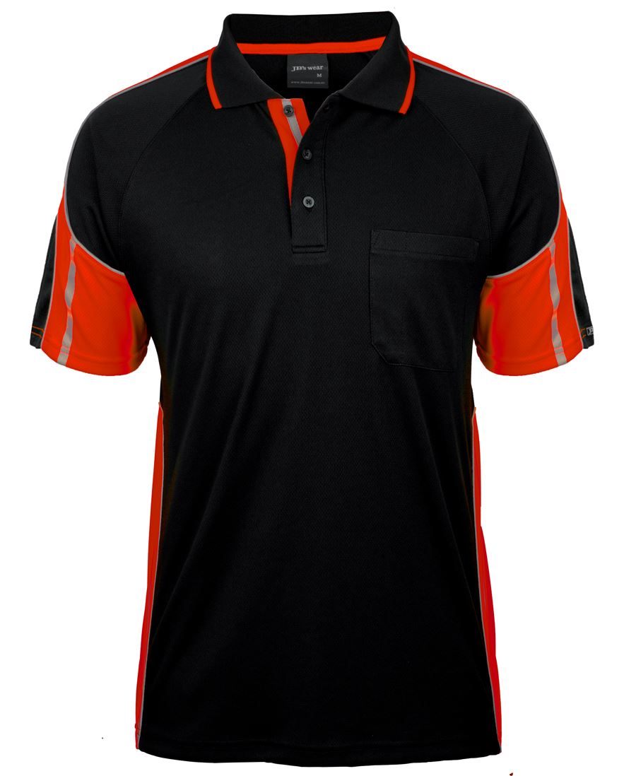 JBs Wear JB's S/S STREET PANEL POLO BLACK/LIME-XS 6SPPS