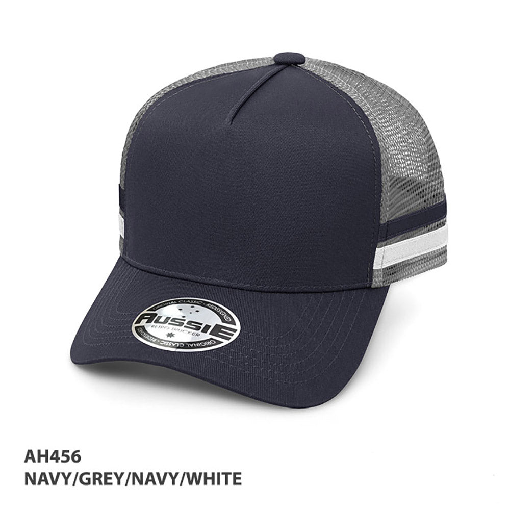 Grace Collection AH456 - A-Frame Striped Trucker Cap