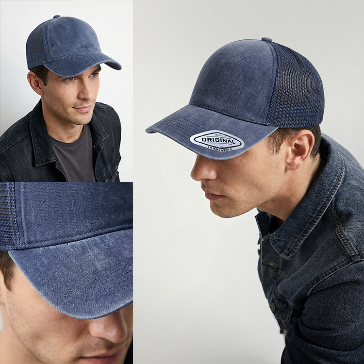 Grace Collection OG305 Seamless Front Washed Mesh Cap