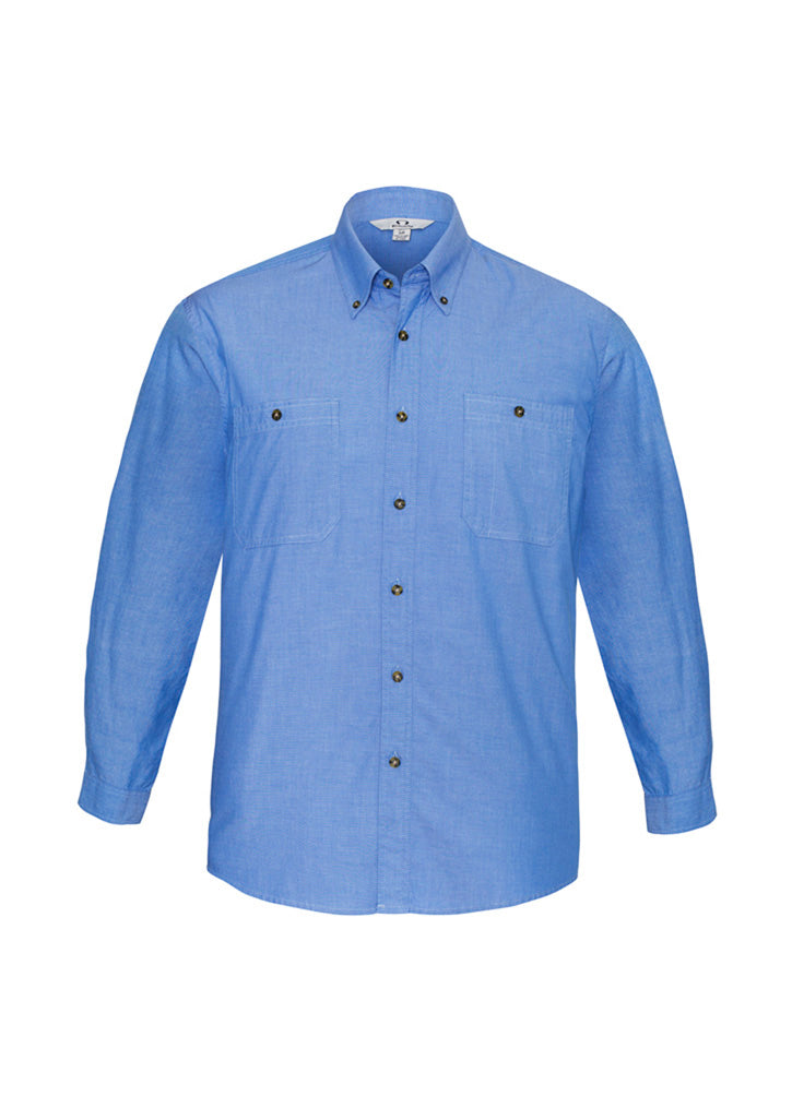 Biz Collection Mens Chambray Long Sleeve Shirt SH112