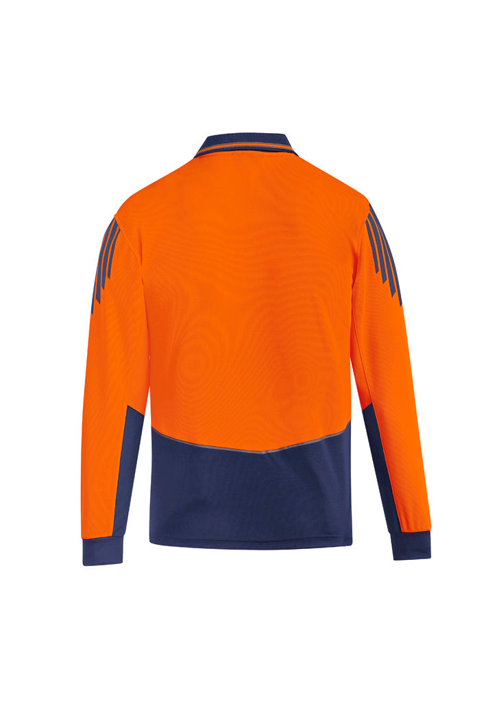 Syzmik Mens Hi Vis Flux Long Sleeve Polo ZH310