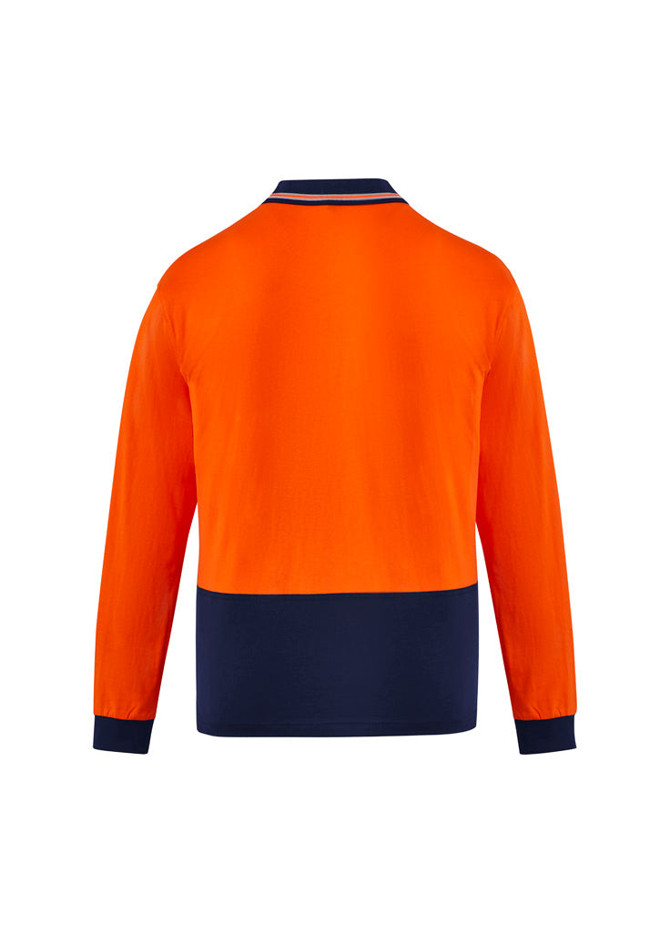 Syzmik Mens Hi Vis Cotton Long Sleeve Polo ZH430