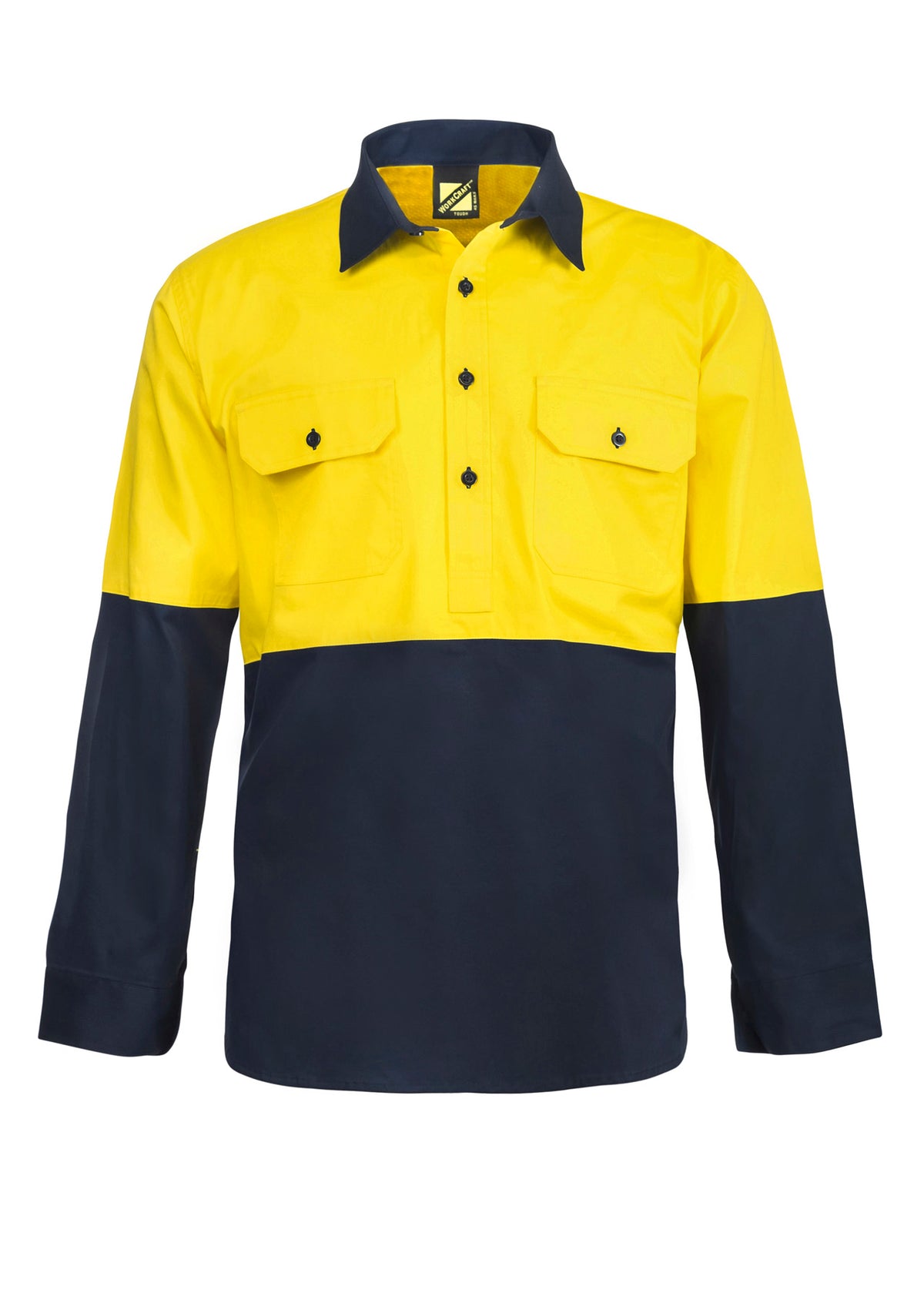 WORKCRAFT 2TONE HALF PLKET SHT W GUSSET WS4256