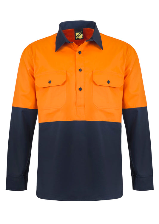 2 TONE HALF PLACKET SHT W VENT