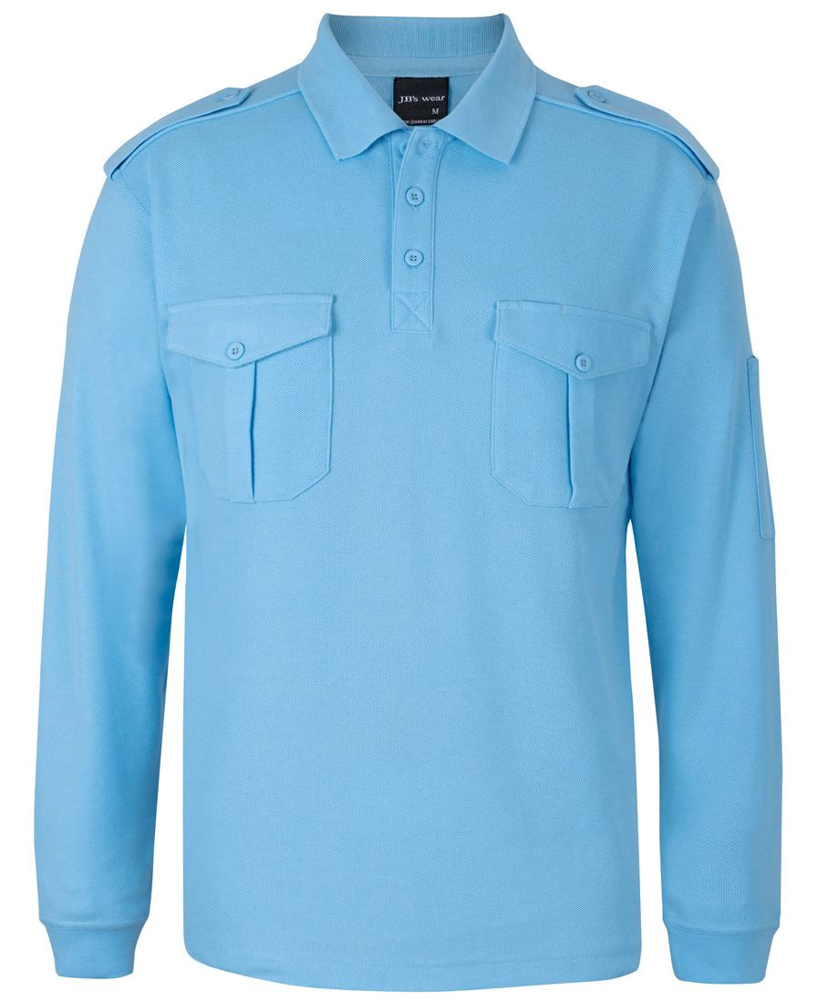 JBs Wear JB's L/S 250 EPAULETTE POLO BLACK -XS 210EL