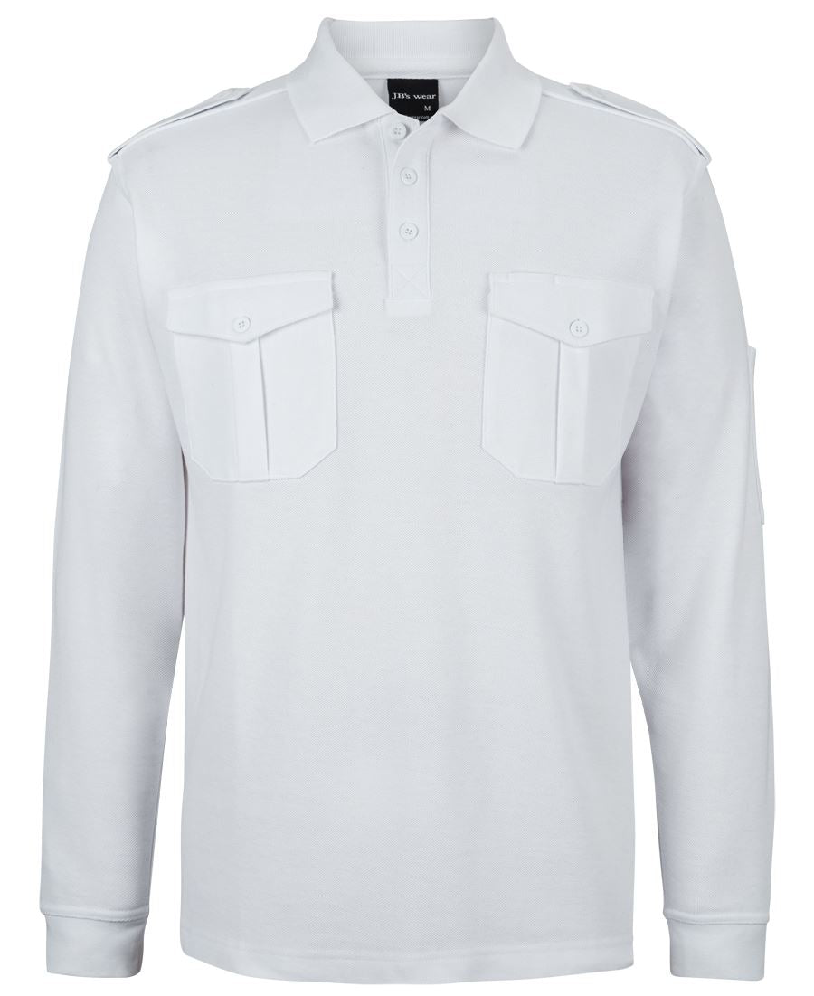 JBs Wear JB's L/S 250 EPAULETTE POLO BLACK -XS 210EL