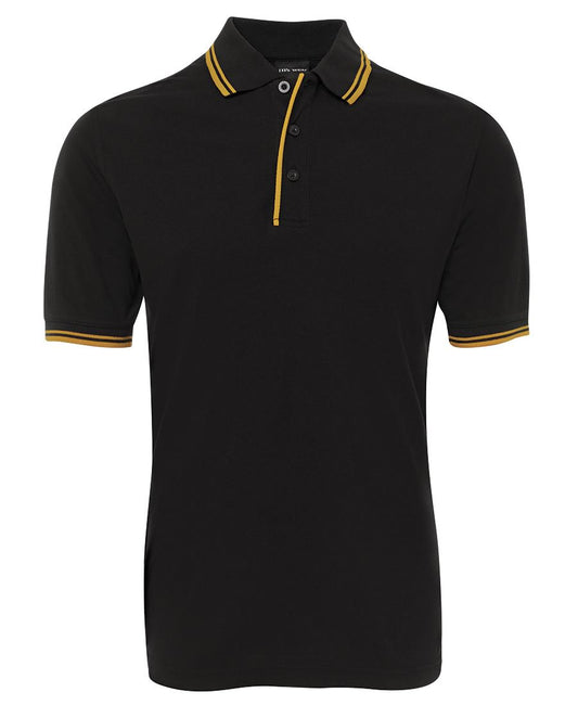 JB's CONTRAST POLO BLACK/GOLD - XS