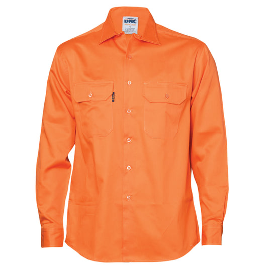 Cotton Drill Work Shirt - Long Sleeve