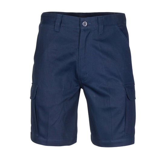 Middle Weight Cotton Double Slant Cargo Shorts with Shorter Leg Length