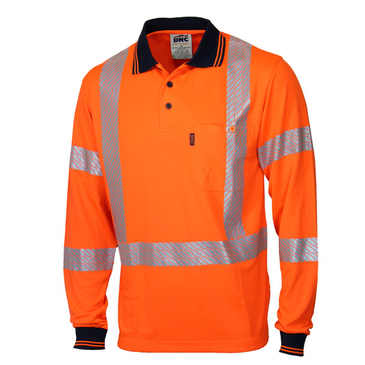 HiVis Segmented Tape "X" Back Polo - LS