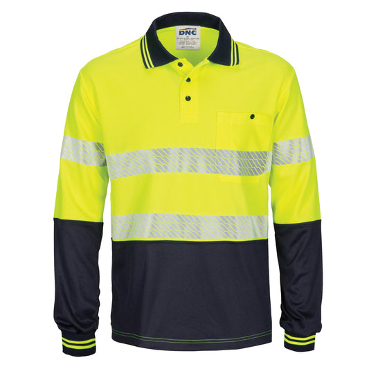 HiVis Segment Taped Micromesh Polo - Long Sleeve