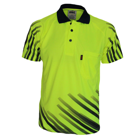 HiVis Sublimated Stripe Polo