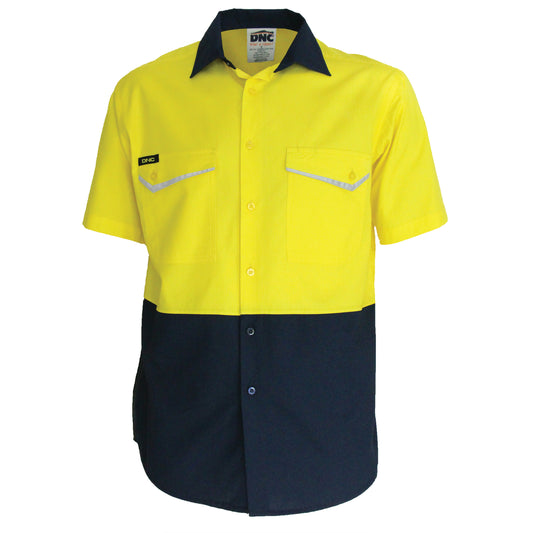 Two-Tone RipStop Cotton Cool Shirt, S/S