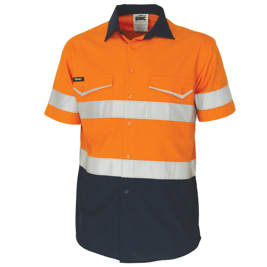 Two-Tone RipStop Cotton Shirt with CSR Reflective Tape. S/S
