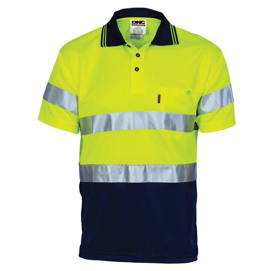 HiVis D/N Cool Breathe Polo Shirt with CSR R/Tape - Short Sleeve