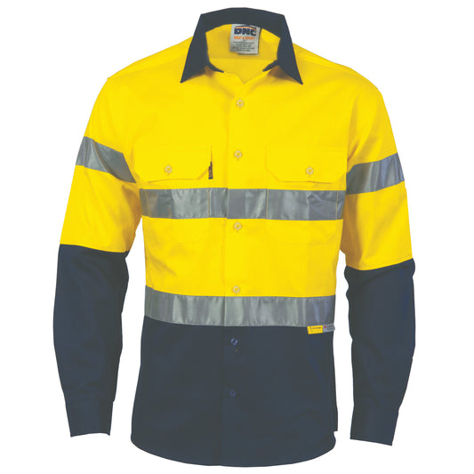 HiVis Two Tone Drill Shirt with 3M8906 R/Tape - Long Sleeve