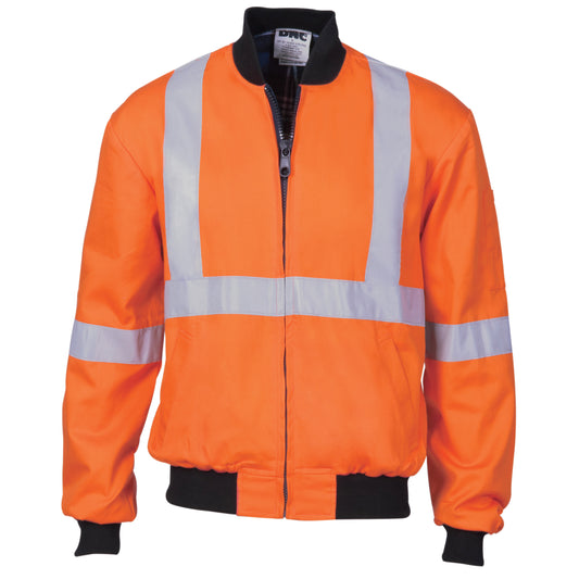 HiVis Cotton Bomber Jacket with "X" Back & Additional CSR R/Tape Below Tail