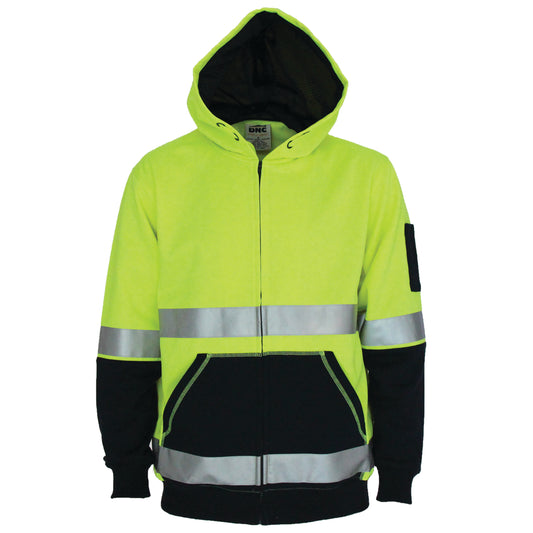 HiVis Two Tone Full Zip Super Fleecy Hoodie with CSR R/Tape
