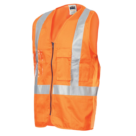 Day/Night "X" Back Cotton Safety Vest with CSR R/Tape