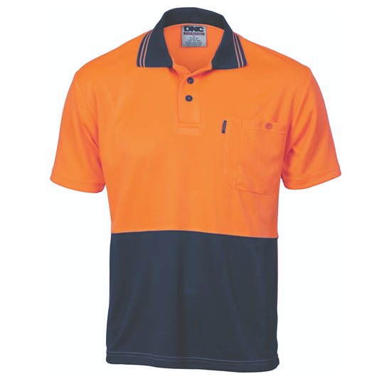 HiVis Two Tone Cool Breathe Polo Shirt - Short Sleeve