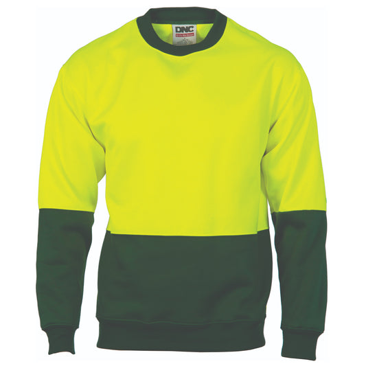 HiVis Two Tone Fleecy Sweatshirt (Sloppy Joe) Crew Neck