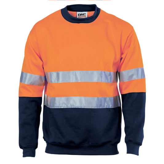 HiVis Two Tone Fleecy Sweatshirt (Sloppy Joe) with CSR R/Tape Crew Neck
