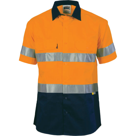 HiVis Two Tone Drill Shirt with CSR R/Tape - Short Sleeve