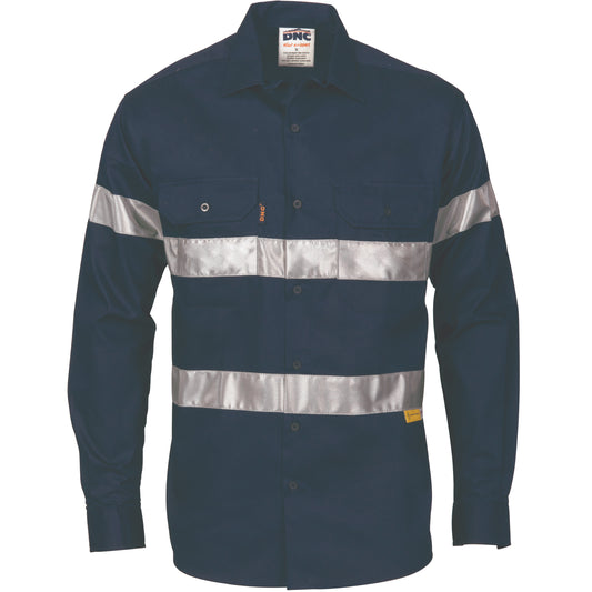 HiVis Drill Shirt with 3M R/Tape - Long Sleeve