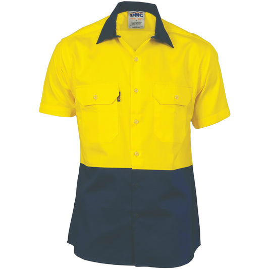 HiVis Two Tone Cool-Breeze Cotton Shirt - Short Sleeve