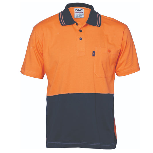 HiVis Cool-Breeze Cotton Jersey Polo Shirt with Under Arm Cotton Mesh - S/S