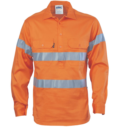 HiVis Close Front Cotton Drill Shirt with CSR R/Tape