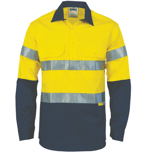 HiVis Two Tone Closed Front Cotton Shirt with CSR R/Tape
