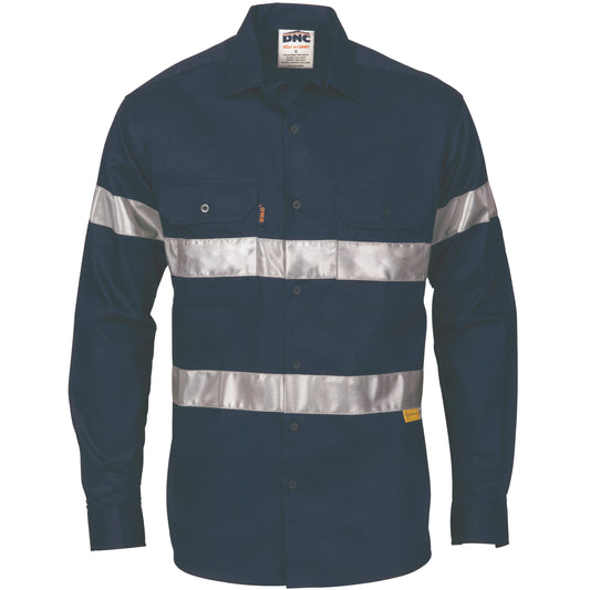 HiVis Cool-Breeze Cotton Shirt with 3M 8910 R/Tape - Long sleeve