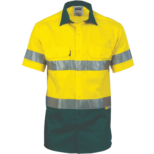 HiVis Cool-Breeze Cotton Shirt with CSR R/Tape - Short sleeve