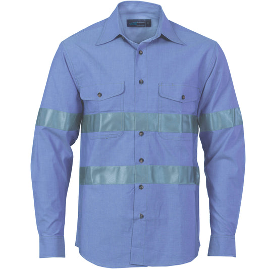 Cotton Chambray Shirt with CSR R/Tape - Long Sleeve