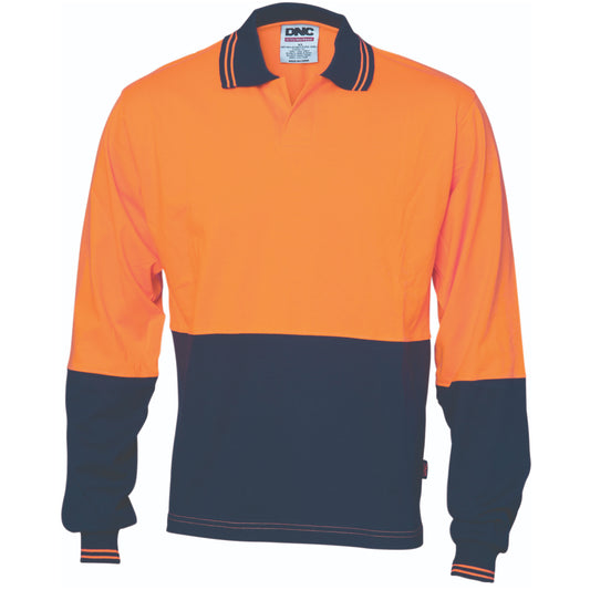 HiVis Cool-Breeze Cotton Jersey Food Industry Polo - Long Sleeve