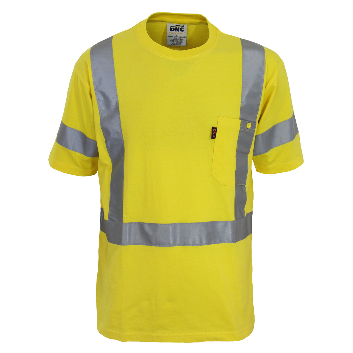DNC Workwear HiVis Cotton CSR R/Tape Tee - Short Sleeve 3917