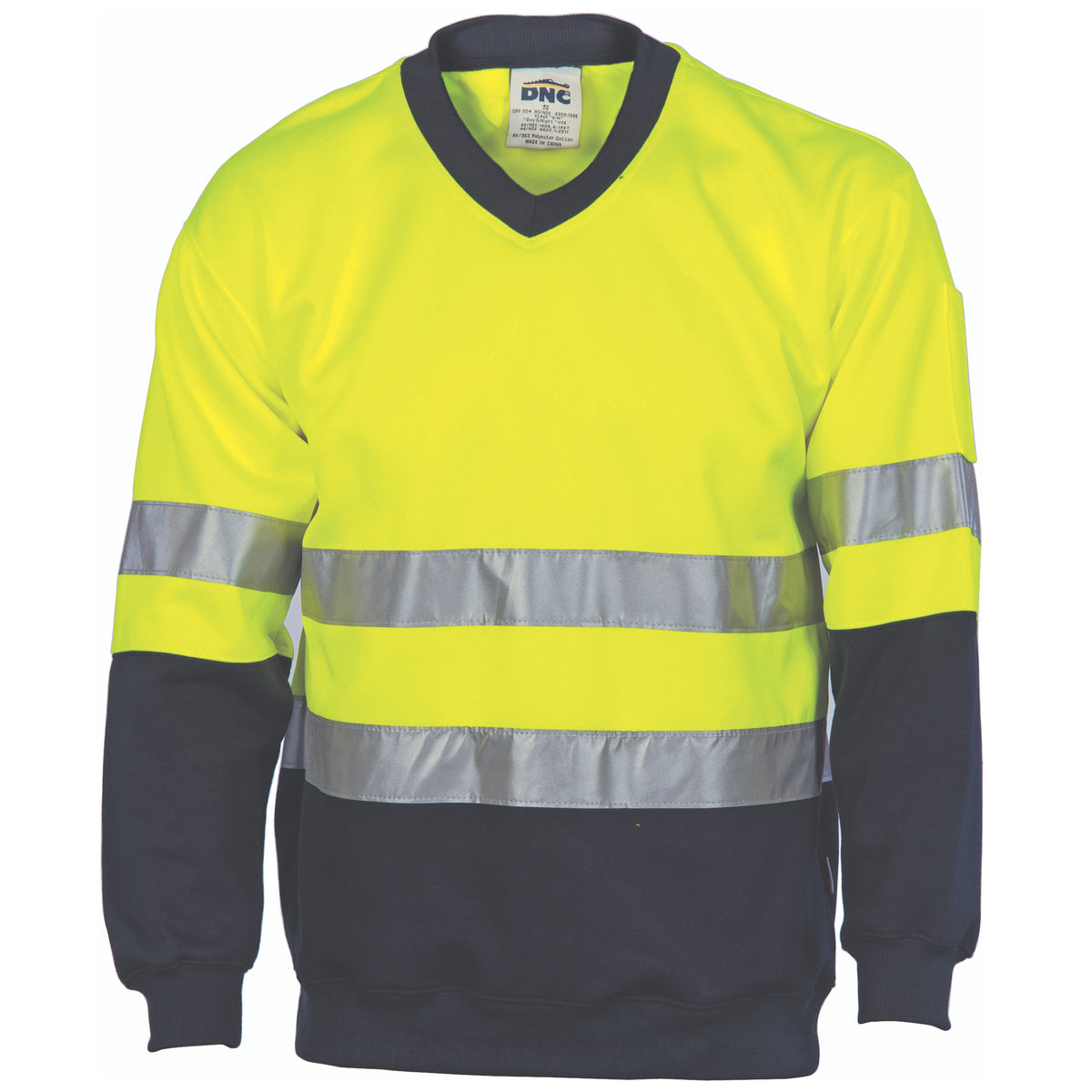 HiVis Two Tone Sweatshirt (Sloppy Joe) with CSR R/Tape V-Neck