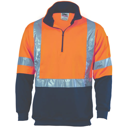 HiVis 1/2 Zip Fleecy with "X" Back & Additional CSR R/Tape on Tail