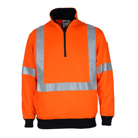 HiVis 1/2 Zip "X" Back Fleecy Jumper