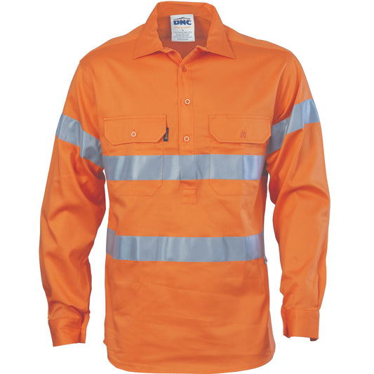 HiVis Cool-Breeze Close Front Cotton Shirt with CSR R/Tape