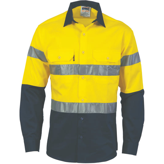 HiVis Cool-Breeze Cotton Shirt with CSR R/Tape - Long Sleeve