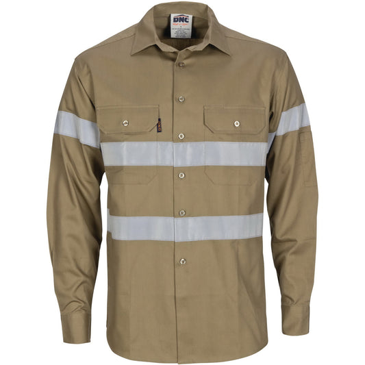 HiVis Cool-Breeze Cotton Shirt with CSR R/Tape - Long Sleeve