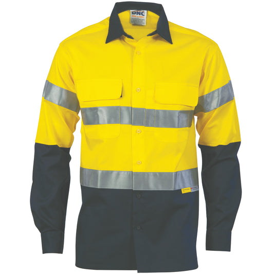 HiVis Cool-Breeze Cotton Shirt with 3M 8906 R/Tape - Long Sleeve