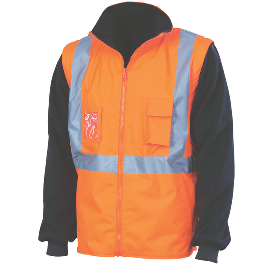 HiVis ?? in 1??Zip Off Sleeve Reversible Vest "X" Back with Additional CSR R/Tape on Tail