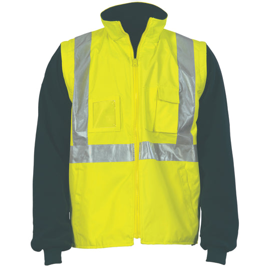 HiVis "X" Back D/N ?? in 1??Zip Off Sleeve Reversible Vest