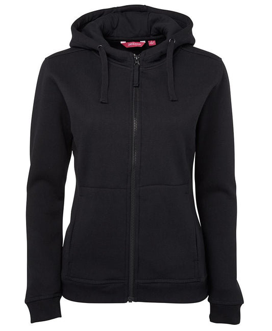 JB's LADIES FULL ZIP FLEECY HOODIE BLACK - 08