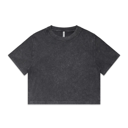 Wo's Stone Wash Heavy Crop Tee | 4086