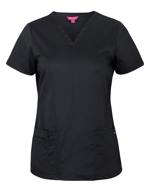 JB's LADIES PREMIUM SCRUB TOP BLACK - 06